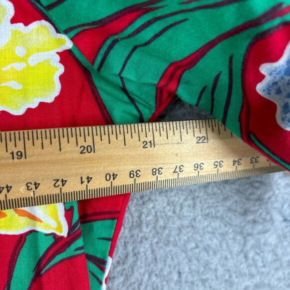 Surf Line Hawaii Shirt Mens M Red Hawaiian Floral Short Sleeve Button‎ Vintage - Picture 7 of 12
